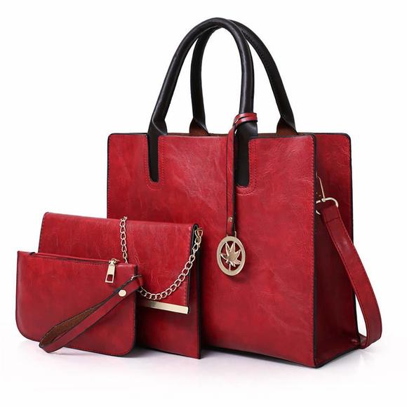 Handbags Sets 3 Pcs Large Capacity Handbag Chain Shoulder Bag Clutch T_T - Picture 1 of 6